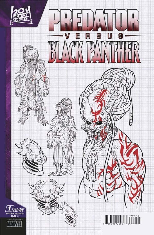 PREDATOR VS. BLACK PANTHER #1 CHRIS ALLEN DESIGN VARIANT[1:10]