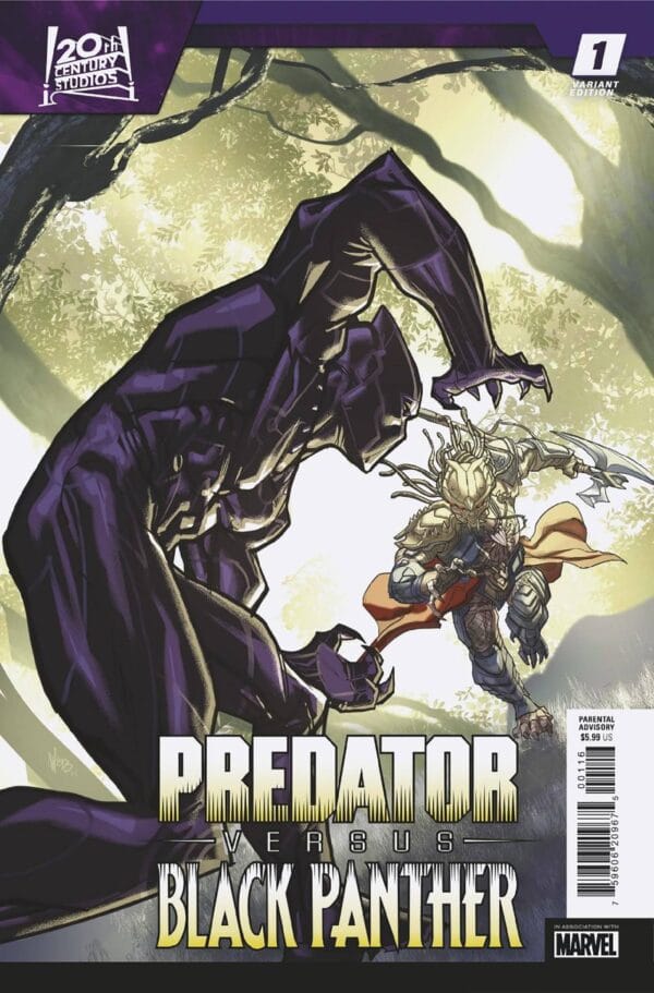 PREDATOR VS. BLACK PANTHER #1 PETE WOODS VARIANT[1:25]